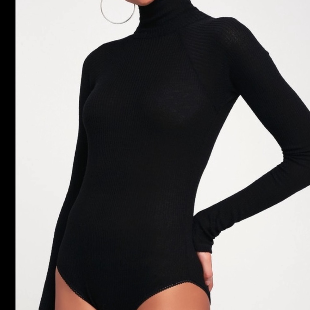 Free People All You Want Mock Neck Waffle Bodysuit